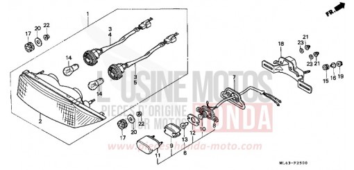 FEU ARRIERE CB450SG de 1986